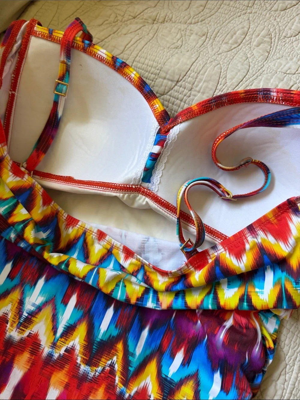 La Blanca Bright Multicolor Ikat Tankini and Bikini Set